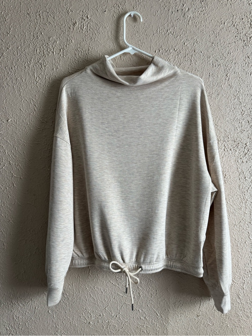 Lou & Grey Oatmeal Cowl-Neck Drawstring Hem Sweater